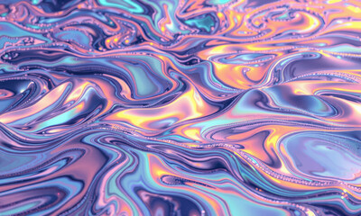 Poster - vibrant and mesmerizing abstract background featuring swirling patterns of iridescent colors, creating fluid and dynamic visual experience. colors blend beautifully, evoking sense of movement