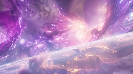 Poster - A beautiful imaginative depiction of space and colorful cosmos