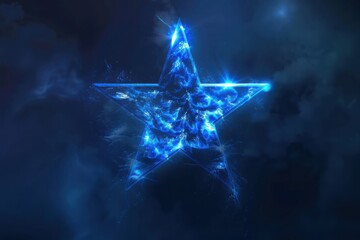 Wall Mural - a glowing blue star against a dark cosmic background