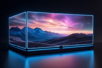 Transparent Glass Frame showing Landscape