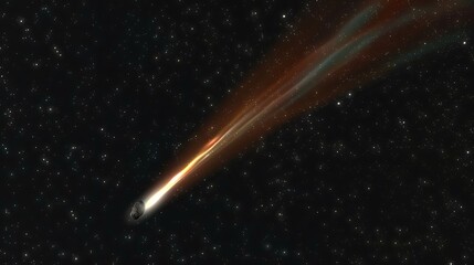 Poster - A celestial body streaks across the dark expansive night sky