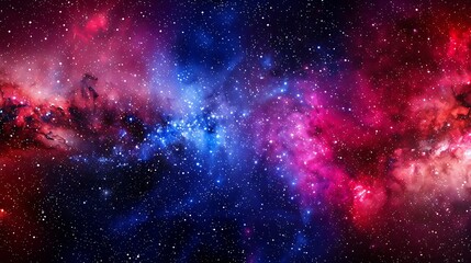 Poster - beautiful cosmic colors and numerous shining celestial bodies are visible