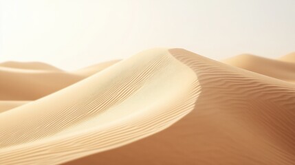 Aufkleber - Soft undulating sand dunes create a tranquil desert atmosphere in neutral beige tones under gentle shadows and calming light