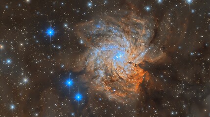 Poster - a cosmic nebula displaying swirling gas and radiant star clusters