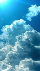 Poster - Dynamic clouds create a striking backdrop for innovative technology concepts in vibrant settings
