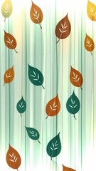 Poster - Futuristic leaf pattern background with vertical lines and vibrant colors for tech-themed projects