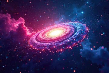 Wall Mural - abstract swirling galaxy nebula seamless loop, digital art, cosmic