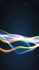 Poster - Futuristic bright waves of color flow across a dark backdrop in sleek, innovative animation design