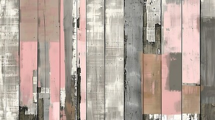 Poster - Abstract image depicting vertical wooden planks with color variations