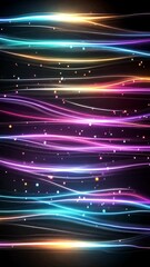 Fototapete - Futuristic vibrant animation showcasing fluid light patterns in a technology-inspired backdrop