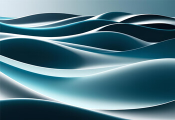Poster - Abstract Blue Wave: A mesmerizing, abstract artwork showcasing undulating blue waves, evoking a sense of tranquility and movement through light and shadow.
