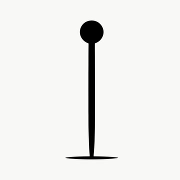 very simple flat and minimalist Coffee Stirrer silhouette in black on a white background