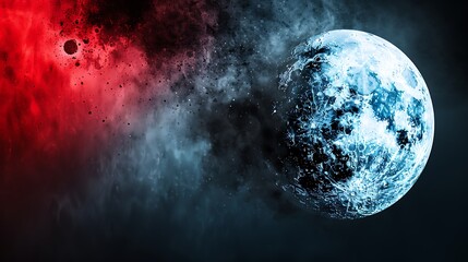 Poster - an artistic depiction of celestial bodies amidst cosmic nebulas