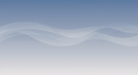 Poster - Light Blue Gradient Background with Soft White Wave Pattern Design