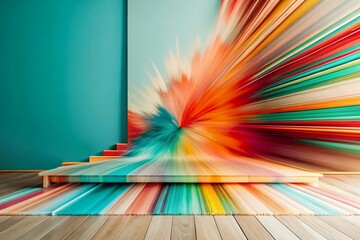 Poster - Vibrant abstract gradient with smooth, blurred transitions in bright, colorful tones for a modern look