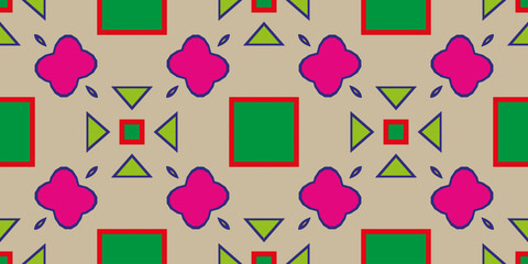Fototapete - Vector seamless pattern. Abstract geometric ornament. Simple repeating geometric design for decor, textile
