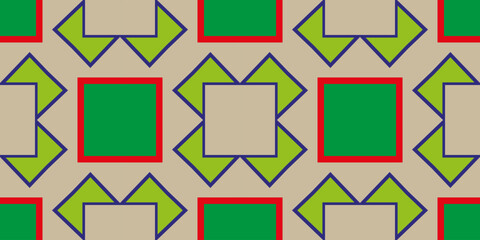 Fototapete - Vector seamless pattern. Abstract geometric ornament. Simple repeating geometric design for decor, textile
