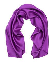Fototapete - Purple silk scarf, soft texture, elegant drape, isolated on a transparent background, png image, showcasing luxury and sophistication, ideal for design projects