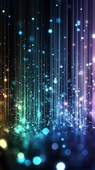 Fototapete - Futuristic vertical design with vibrant colors and glowing tech-inspired elements