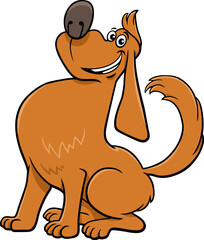 Wall Mural - funny proud cartoon dog animal character