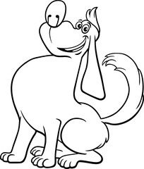 Wall Mural - funny proud cartoon dog animal character coloring page