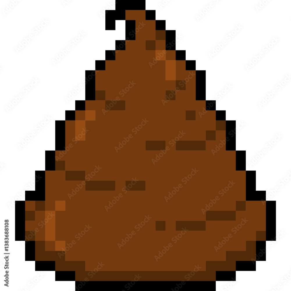 Pixel poop. 8 bit poop. Poop icon Stock Vector | Adobe Stock