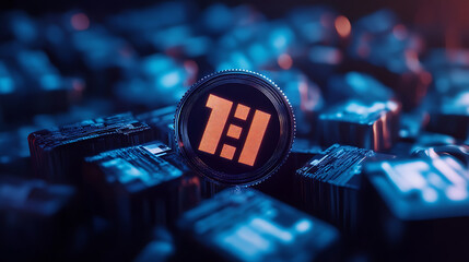 Fototapete - Nft, non-fungible token, online social network, streaming video, concept of digital content