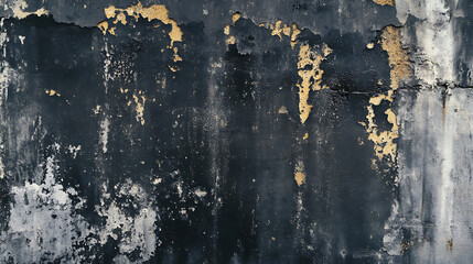 Poster - Old black grunge background, concrete wall, dark textured wallpaper, grunge image, film grain