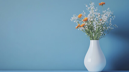 Poster - Orange empty interior with white vase