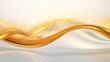 © จิระวัฒน์ มาตะราช - High-resolution image of golden glitter in motion, creating a dynamic and radiant effect on a pure white surface