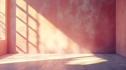 Aufkleber - Product display background with sunlight and shadows on a wall