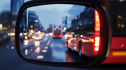 Poster - Rear view mirror bus and truck