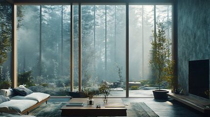 Aufkleber - Scandinavian hygge home interior design of modern living room