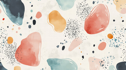 Poster - watercolor terrazzo texture: a visually appealing terrazzo pattern featuring abstract colorful shape