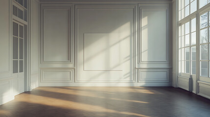Aufkleber - Spacious conference room with a minimalist vibe and blank white poster