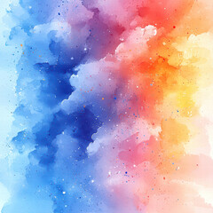 Poster - abstract watercolor explosion: a mesmerizing display of vibrant hues swirling together, forming an e