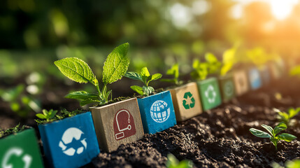 Poster - Sustainability development goals, concept of global communication networks, environmental technology, sustainable development goals