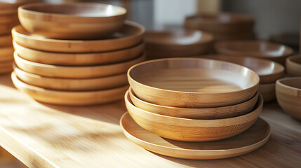 Poster - Sustainable bamboo natural plates and bowls