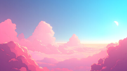 Poster - Sweet sky background with clouds