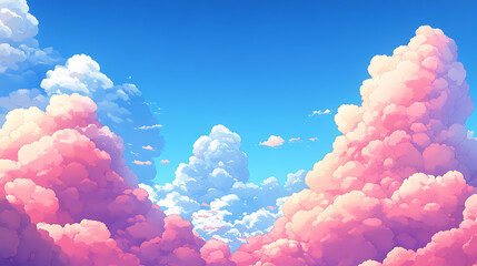 Fototapete - Sweet sky background with clouds