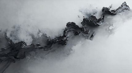 Aufkleber - The canvas is gray in ink, written in the traditional chinese style, 3d rendering