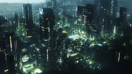Aufkleber - The city and the intelligent communication network of things, wireless connectivity technologies for business, futuristic illustration of future technologies