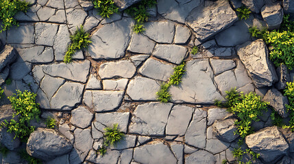 Poster - The ground has cracks in the top view for the background