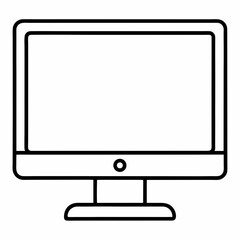 Poster - Monitor Outline Vector – Line Art Drawing for Coloring Book Page on White Background