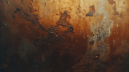 Poster - The title banner has a grungy rusty orange brown metal corten steel stone background texture