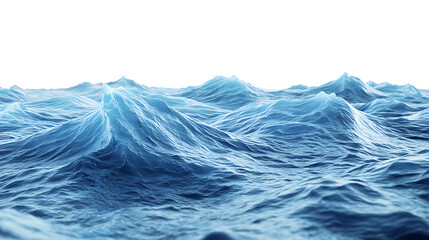 Poster - The white canvas shows waves of blue, 3d illustration