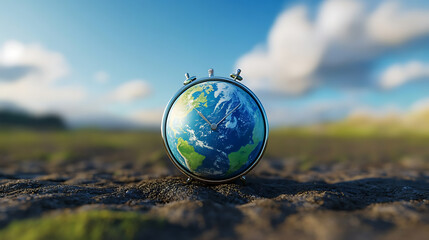 Poster - Time is up for planet earth, illustration