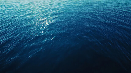 Poster - Top view of blue transparent clear calm water surface