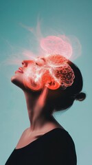 Leinwandbilder - Neurological Insights Holistic Mind-Body Connection Visualization for Next-Gen Mental Wellness Strategies in Personalized Healthcare