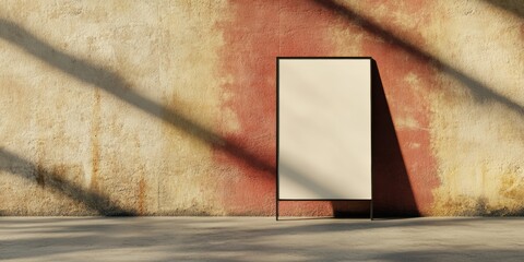 Aufkleber - Minimalist Digital Tablet Mockup Architectural Shadow Play with Pristine White Screen - Urban Tech Aesthetics Meets Liminal Design Innovation for Content Creators